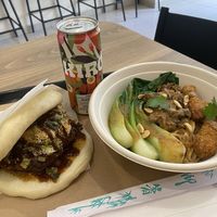 Classic bao and dan-dan noodles.  at Bao Story Vegan in Sao Paulo