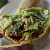 The loaded 'asada' burrito at Rojos Mexican Food in Seattle