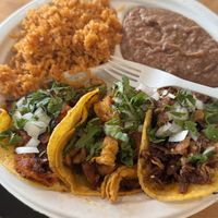 $11 taco plate, pre salsa  at Rojos Mexican Food in Seattle