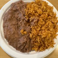 Side of rice and beans   at Rojos Mexican Food in Seattle