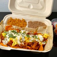 chilaquiles special (takeout) at Rojos Mexican Food in Seattle