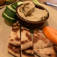 Hummus with veggie and pita at The Orchard in Frederick