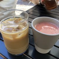 Iced americano and smoothie   at Localino in Oristano