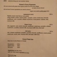 Menu at Kwanjai Thai food in Pai