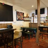 Restaurant interior, extended seating   at Kwanjai Thai food in Pai