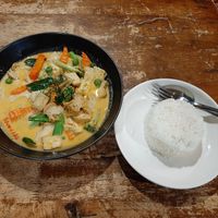 Panang curry with tofu. at Kwanjai Thai food in Pai