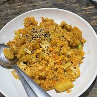 Vegan massaman fried rice with tofu. 💯 at Kwanjai Thai food in Pai