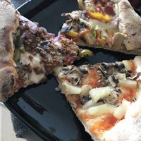 Spicy chili (left), BBQ (top right), sweet chili Caribbean (bottom right)  at Pizzeria Napoli in Leipzig