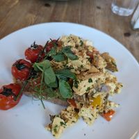 Scrambled tofu on toast at Malt Cafe in Worthing