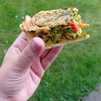 Spinach and veg 'quiche'. Didn't even survive long enough to be photographed. at Grain & Goodness in Tynemouth