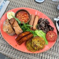 Vegan full breakfast at Sara's Tea Garden in Leigh-on-sea