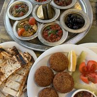 Meze platter, falafel and katıklı  at Motif Restaurant in Fethiye