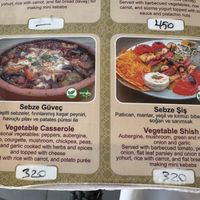 Vegan main courses  at Motif Restaurant in Fethiye