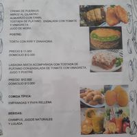 Menu at Vida y Salud in Cali