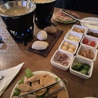 Vegan meat and cheese + dippers (ask not all are vegan)   at Blackpot in Santa Catarina