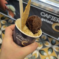 Medium cup, chocolate and hazelnut at Cafiero Gelato in Sorrento