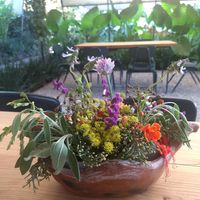 Table decor at Parcela Restaurante in Tepoztlan