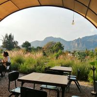 View from the restaurant table at Parcela Restaurante in Tepoztlan