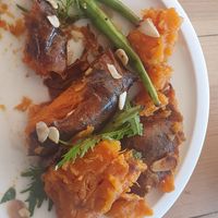 Delicioso camote rostizado at Parcela Restaurante in Tepoztlan