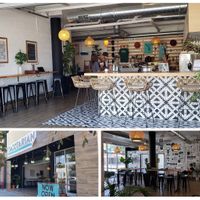 What a cool place! Try as many of the 15 taco choices as you can. The birria, al pastor, mushroom asada, & carne asada amazing; the coconut cake, DIVINE! Atmosphere & people 10/10! at Tacotarian in San Diego