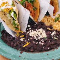 Taco trio platter at Tacotarian in San Diego