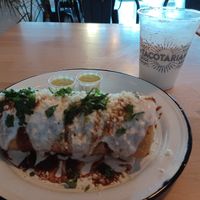 Chimichanga and horchata at Tacotarian in San Diego