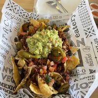 Nachos with chorizo  at Tacotarian in San Diego