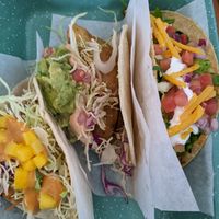 Fish taco, chicken taco, at Tacotarian in San Diego