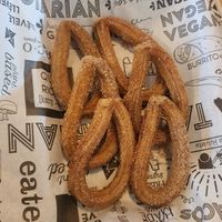 Churro with chocolate at Tacotarian in San Diego