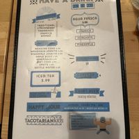 Drink menu #Veganuary at Tacotarian in San Diego