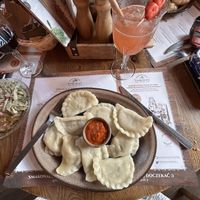 Mushroom and cabbage pierogi  at Stary Młyn in Wroclaw