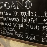 Vegan options menu  at A Batea in Portonovo