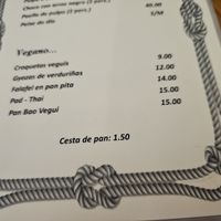 Menu at A Batea in Portonovo