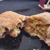 Spiced cauliflower and onion bhaji pasty  at The Cornish Bakery in Keswick