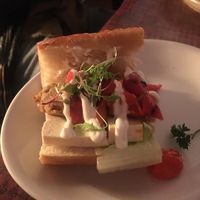 fried eggplants, mozz, red pepper at Pianta at the New Deal Cafe in Greenbelt