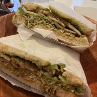 Thai sandwich, sooo good  at Plant Based Paradise - Kaimuki in Honolulu