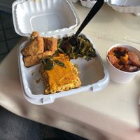 Chickun plantain lasagna collards at Sweet and Natural in Mount Rainier