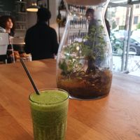 Green smoothie (and terrarium) 💚 at Helma in North London