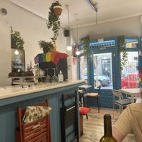 Beautiful restaurant interior. So clean and cool! Nice air conditioning too.  at Distrito Vegano - Pop Up in Madrid