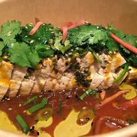 Tofu dish (too much coriander xD) at Smok Mok - Food Stall in Madrid