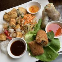 Starter platter to share (without peanuts on request)  at Sen Viet Vegan in Edinburgh