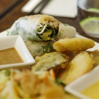 Summer rolls at Sen Viet Vegan in Edinburgh