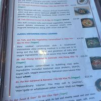 menu at Sen Viet Vegan in Edinburgh