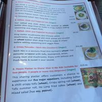 menu at Sen Viet Vegan in Edinburgh