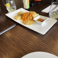 Fish cakes   at Sen Viet Vegan in Edinburgh