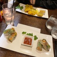 Tofu summer rolls and halong fish cakes   at Non Viet Vegan in Edinburgh