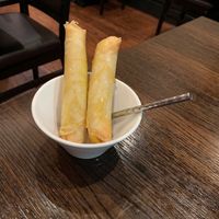 Mango spring roll dessert. at Non Viet Vegan in Edinburgh