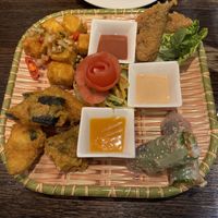 Sharing plate with a starter for two people   at Non Viet Vegan in Edinburgh