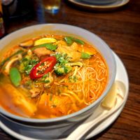 Yummy Hue spicy noodle soup 🍲 😋 at Sen Viet Vegan in Edinburgh