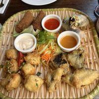 Starter sharing platter   at Sen Viet Vegan in Edinburgh